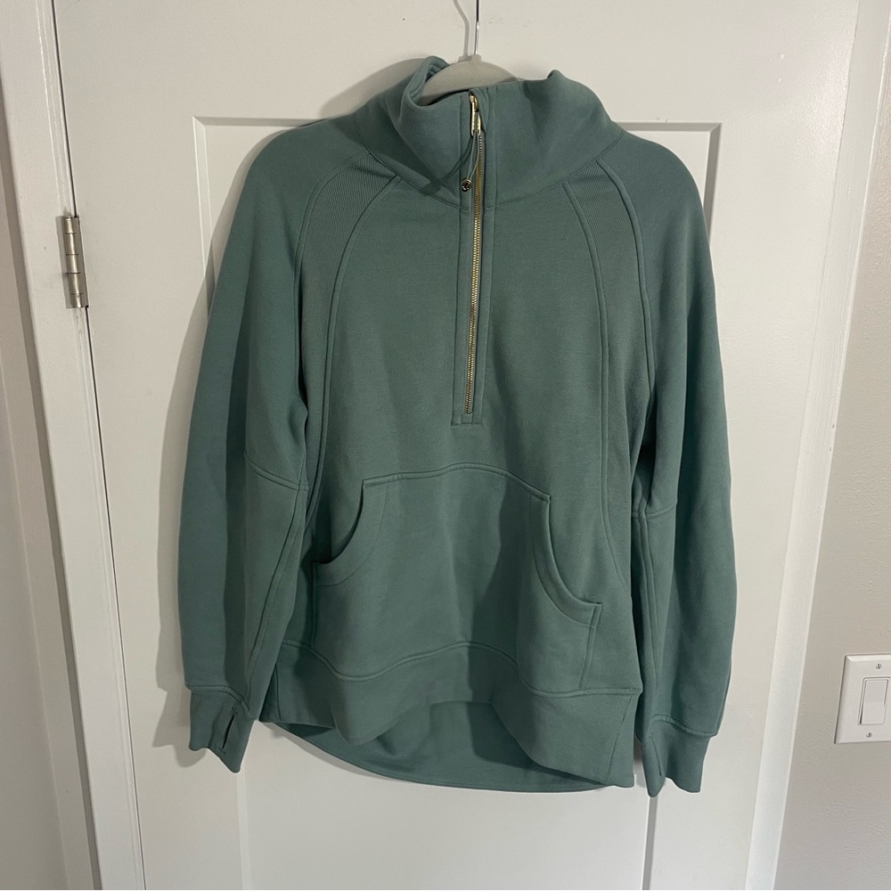Lululemon Scuba Oversized Funnel-Neck Half Zip *Long Crater Blue / Gold